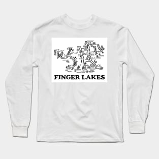 Finger Lakes Map Long Sleeve T-Shirt